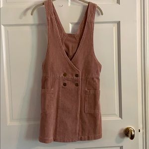 NWOT Pink Corduroy Sleveless Jumper Dress